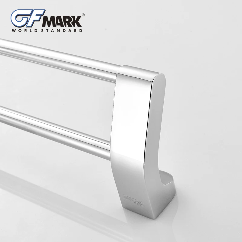 GFmark хромированный держатель для полотенец с двойным покрытием настенный вешалка