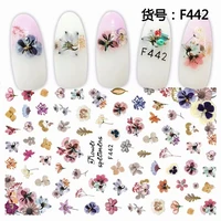 6 sheets mixed designs self adhesive flower 3d nail art decorations sticker and decals manicure material nail supplies tool
