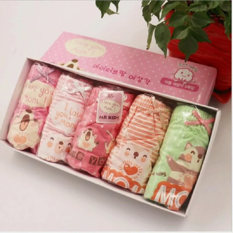 

5pcs/lot cotton Panties Girls Kids Short Briefs baby girl underwear children underwear cute cartoon Underpants pink panties