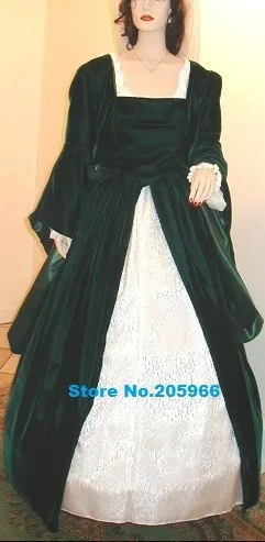 Женское атласное и жаккардовое платье Kate в шотландском стиле 18 го века для дня