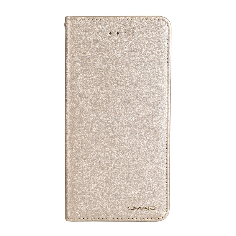 Gold CMAI2 для iPhone 6S Чехол кожаный Шелковый Магнитный Флип-Кошелек Чехол PU для iPhone 6 7 8 Plus X XS XR XS MAX чехол с подставкой и карманом для карт - Цвет: Gold