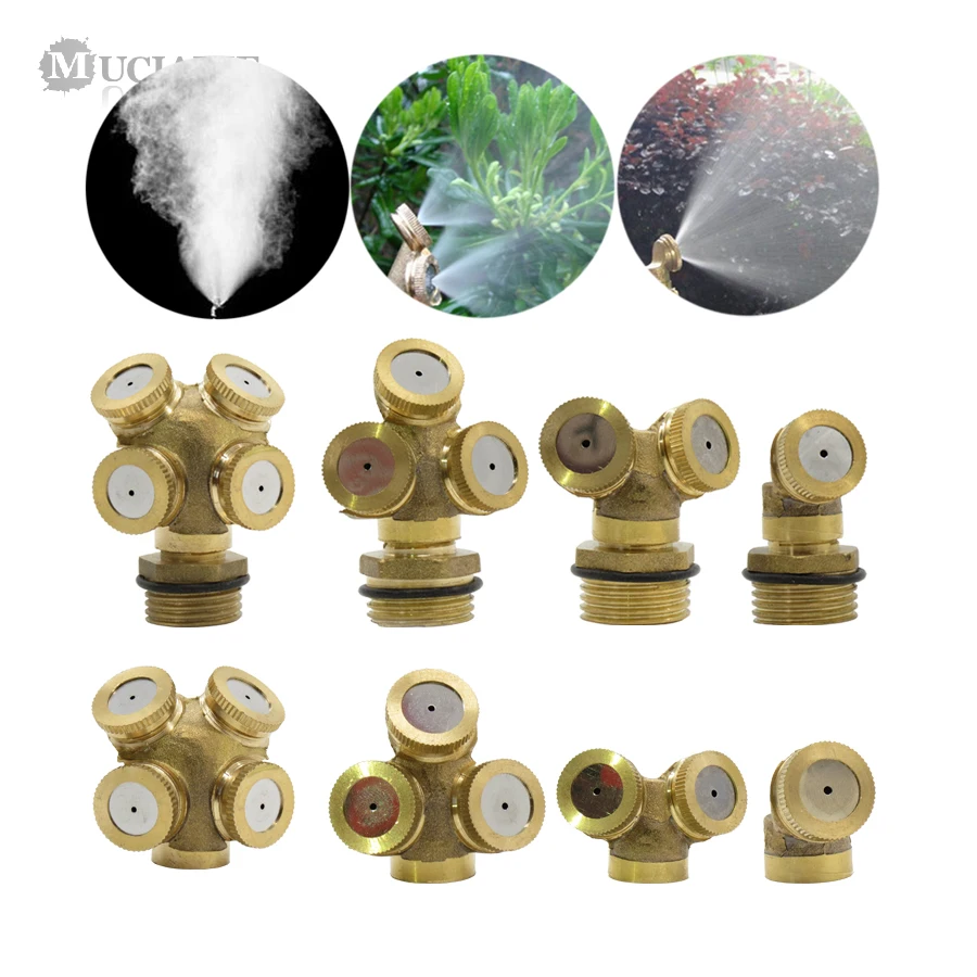 

MUCIAKIE 1PC 1/2 inch (20mm) Male 14mm Female Misting Sprinkler Garden Watering Irrigation Spray Nozzle Brass Mist Sprayer