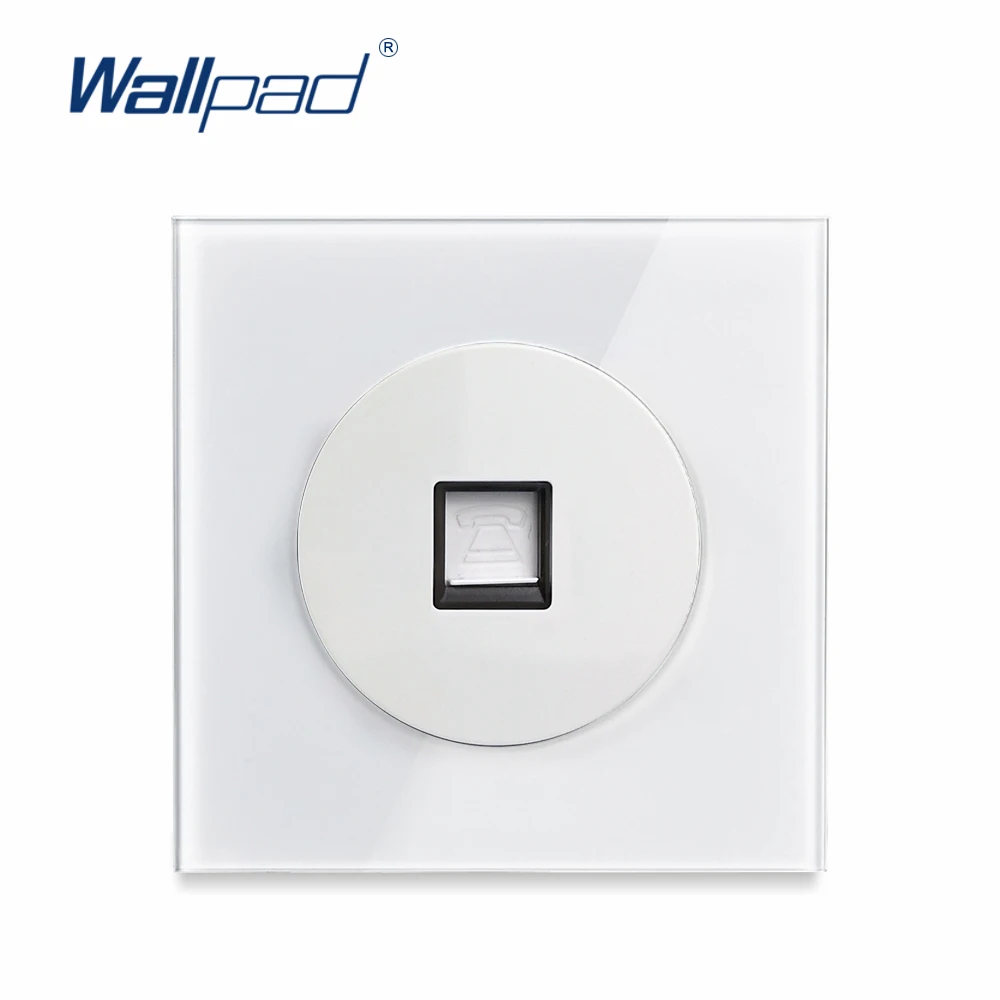 

Wallpad L6 Single Telephone TEL Jack Socket Wiring Outlet Accessory White Glass Panel