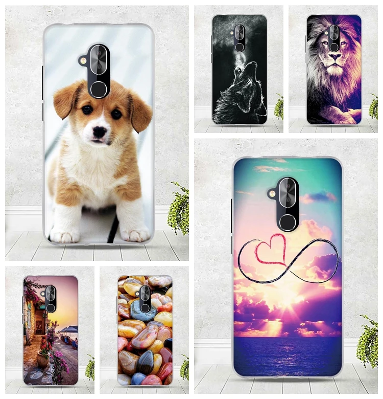 Мягкий силиконовый мультяшный чехол для телефона Alcatel 7 с рисунком животного