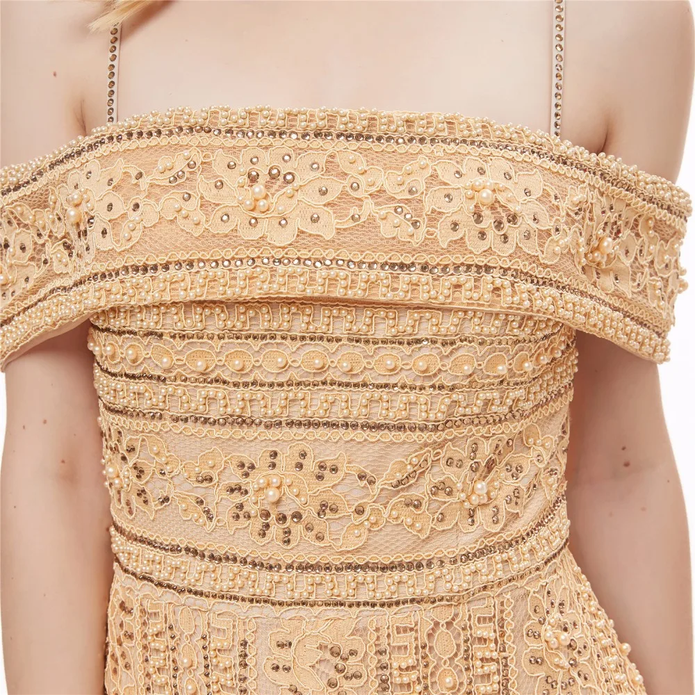 Forevergracedress роскошное вечернее платье золотистого цвета с длинными бусинами и