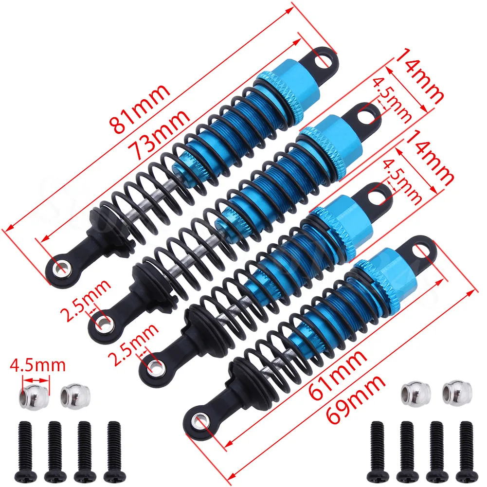 

Assembled Aluminum Oil Filled Front & Rear Shock Absorber L959-31 L959-32 For WLtoys L959 L969 L979 L202 L212 L222 K959 RC Car