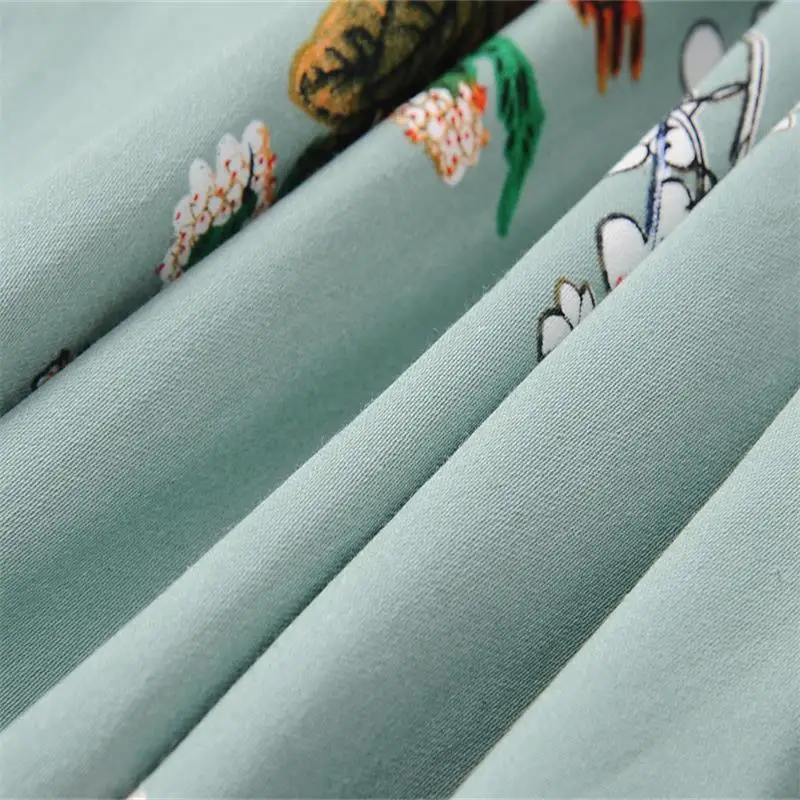 TEMOFON Women Summer Dresses Elegant Printing Sleeveless Dress Casual Party O-neck Female Ball Gown Colorful ELD07 | Женская одежда