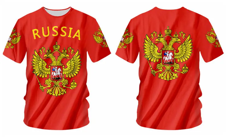 Новинка, русская футболка, мужская, женская, флаг России, футболка унисекс, летняя, повседневная, размера плюс S-7XL, на заказ, 3d футболка, сделай сам, командная одежда