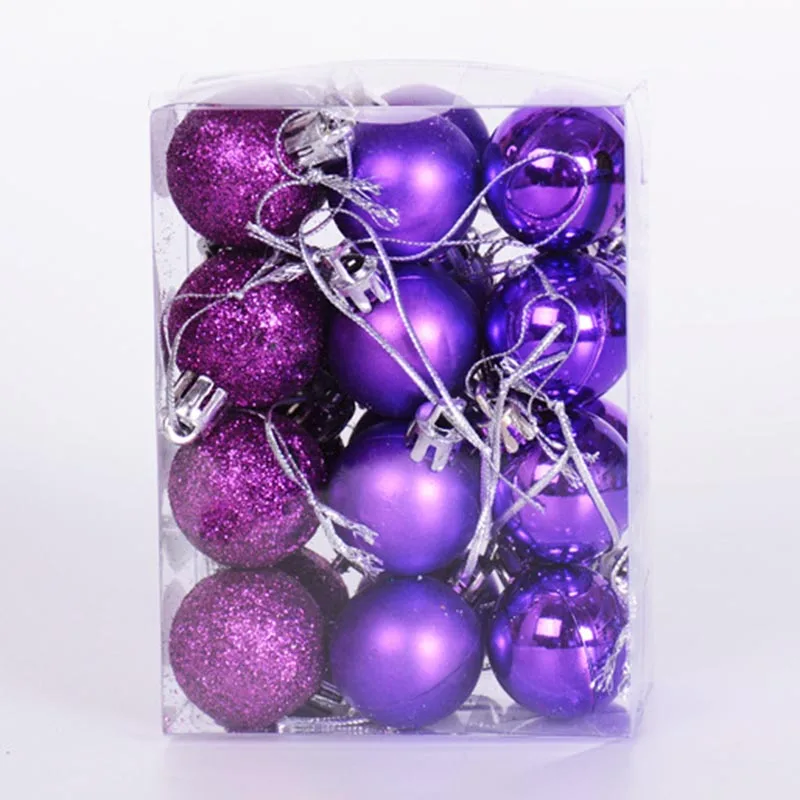 Purple 3 см подвесные украшения для рождественской елки, товары, украшения для рождественских шаров, свадебные, новогодние, вечерние, сувениры - Цвет: Purple