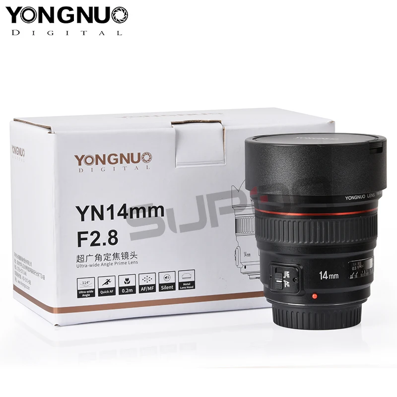 Новое поступление ультраширокоугольный объектив YONGNUO YN14mm AF MF F2.8 для камеры Canon 60d