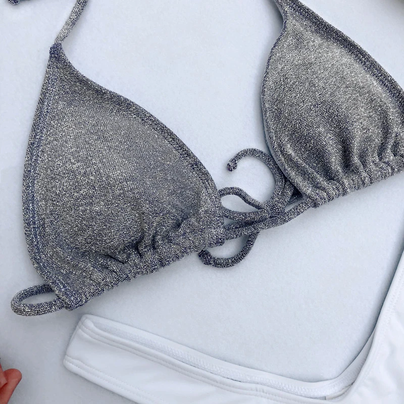 2018 новый купальник женский на завязках стринги бикини бюстгальтер пуш-ап без