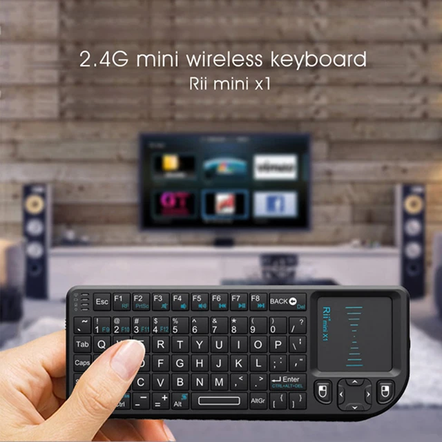 Original Rii X1 2.4GHz Mini Wireless Keyboard English/RU/ES/FR Keyboards with TouchPad for Android TV Box/PC/Laptop 4
