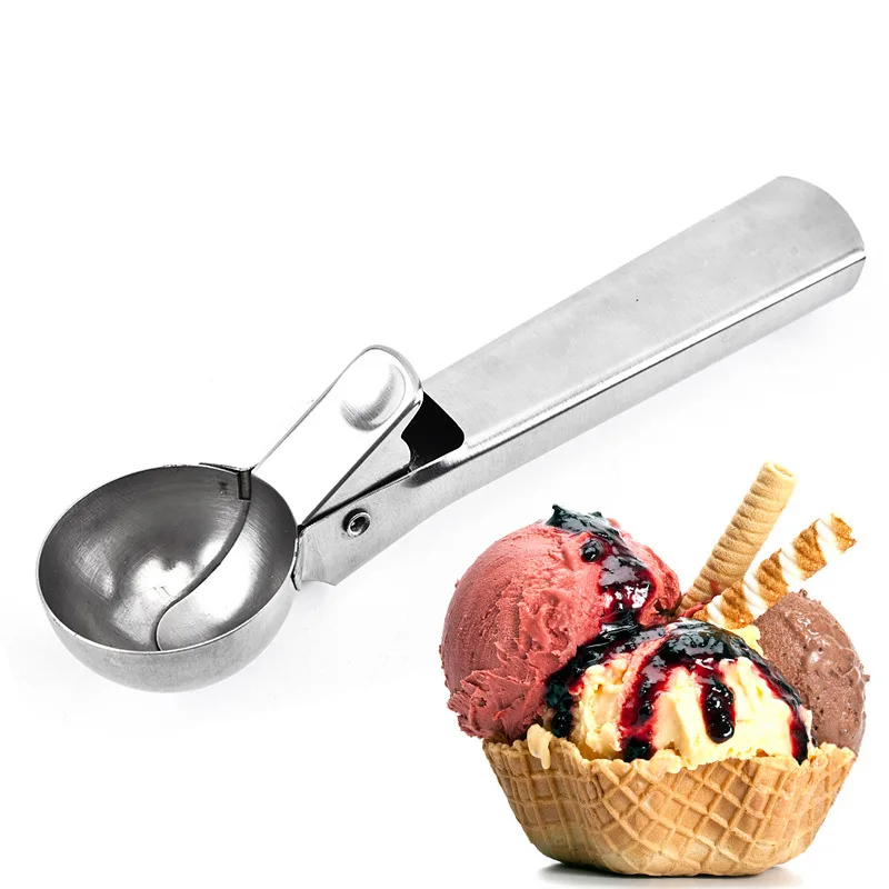

Kitchen Ice Cream Tools Stainless Steel Ice Cream Scoop Fruit Ice Ball Maker Candy Bar Accessorizes Ice Cream Spoon 3pc/lot
