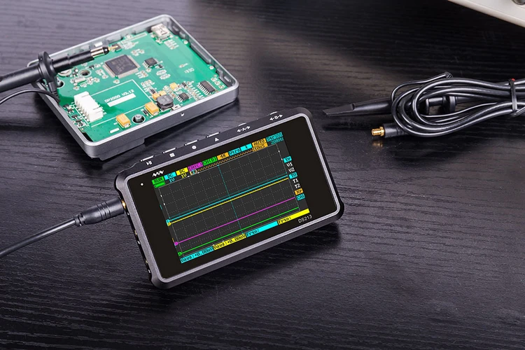 4 канальный 100 мс/с MINI Nano DSO213 DS213 Профессиональный портативный цифровой осциллограф DSO 213 DS 213 с X1& X10 зонд
