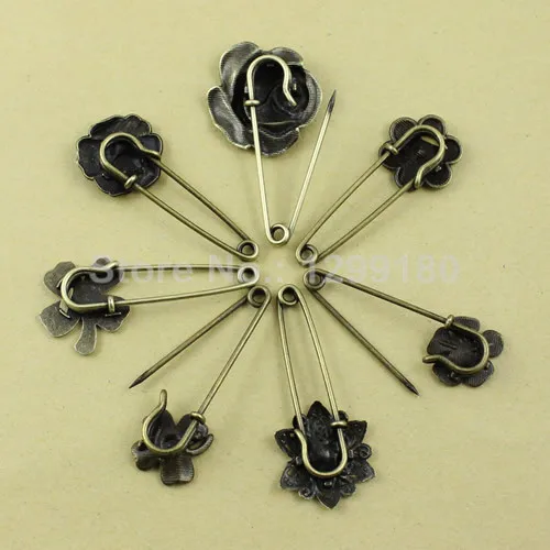 11 шт./лот старинная латунная брошь в виде цветка из сплава булавки для одежды