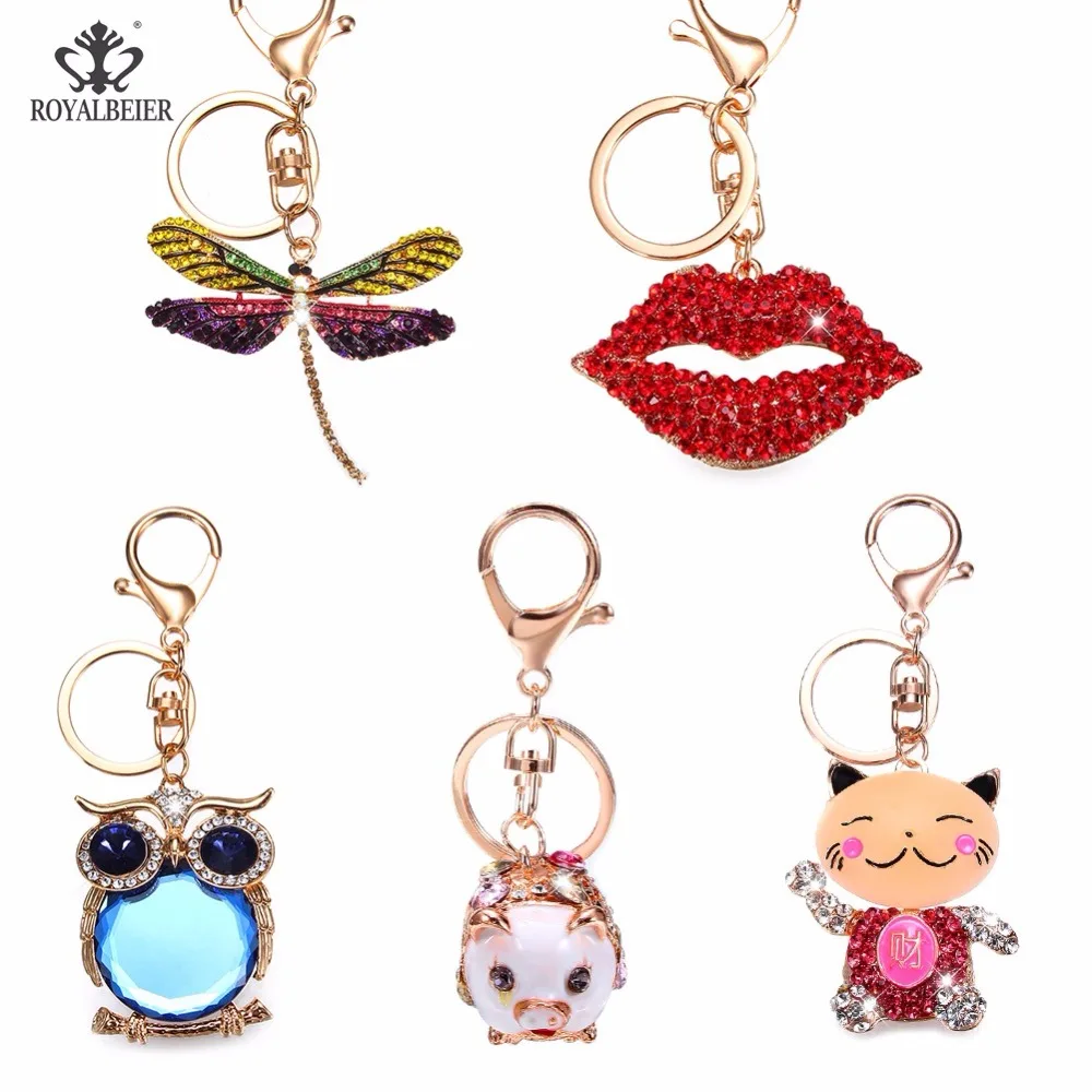 Брелок Royalbeier с бабочкой для автомобиля безопасный милый брелок ключей Подвеска