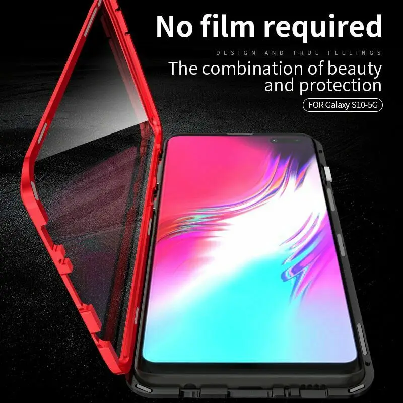 Для Samsung S10 + Plus S10e 5G 360 Полностью покрывающий Алюминиевый металлический передний и
