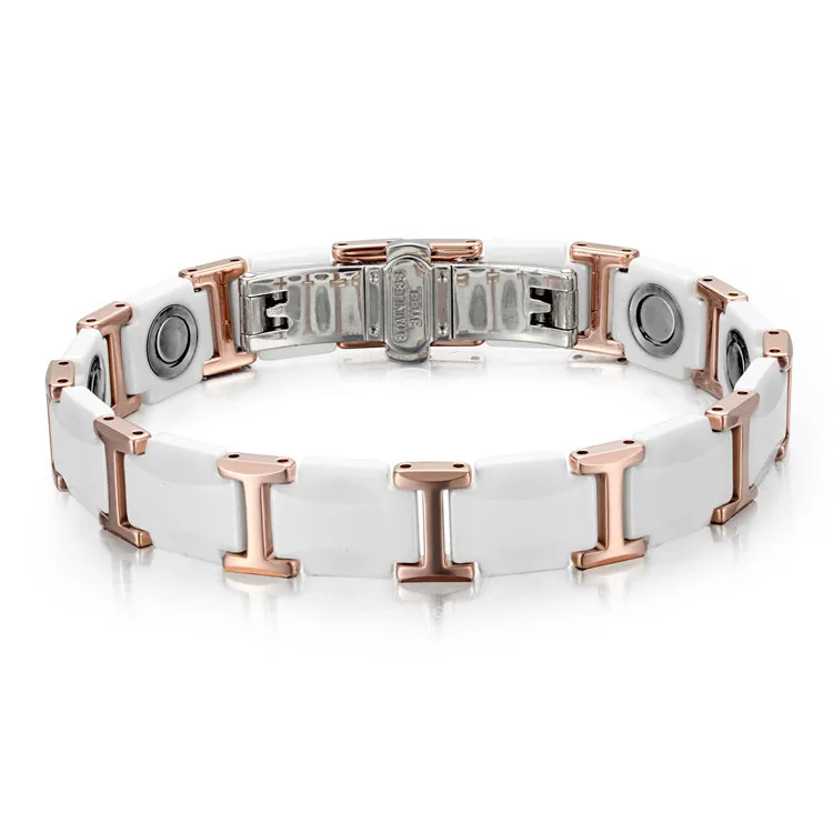 

Popular Ornaments Ceramic Magnet Tungsten Steel Bracelet Couple Bracelet Health Care Bracelet
