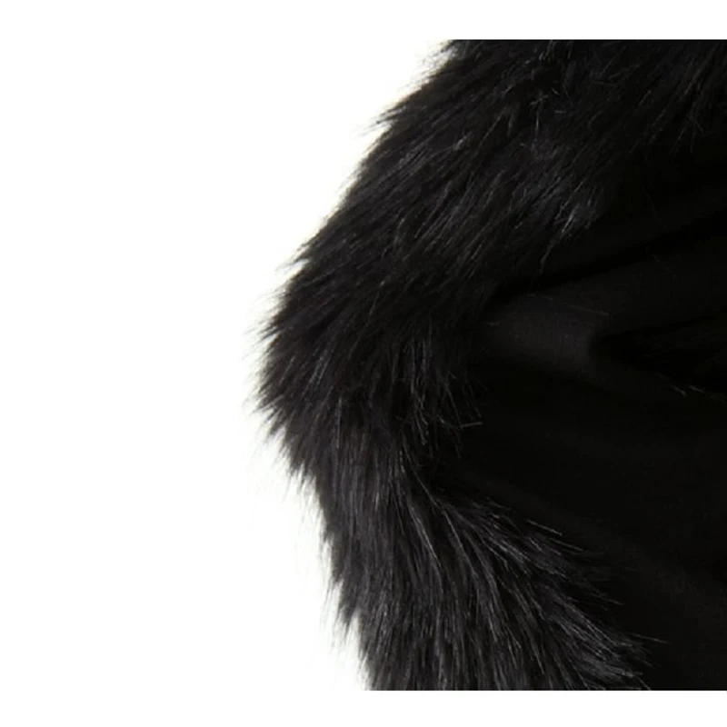 Женское меховое пальто Мандарин Воротник длинное зимнее тонкий искусственный