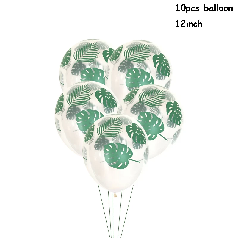 10pcs balloons Aloha Фламинго оформление вечеринки чашки тарелки салфетки тропическая Вечеринка день рождения Лето Гавайские одноразовые столовые приборы - Цвет: 10pcs balloons