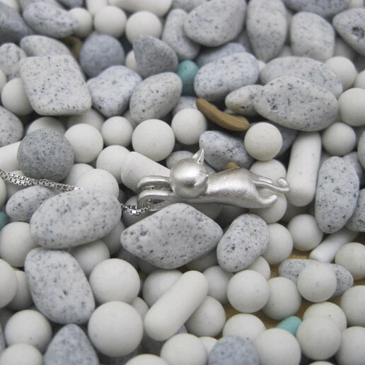 Женское колье из серебра 925 пробы с мультяшным котом|necklace silver necklace|925 sterling cat necklacecat