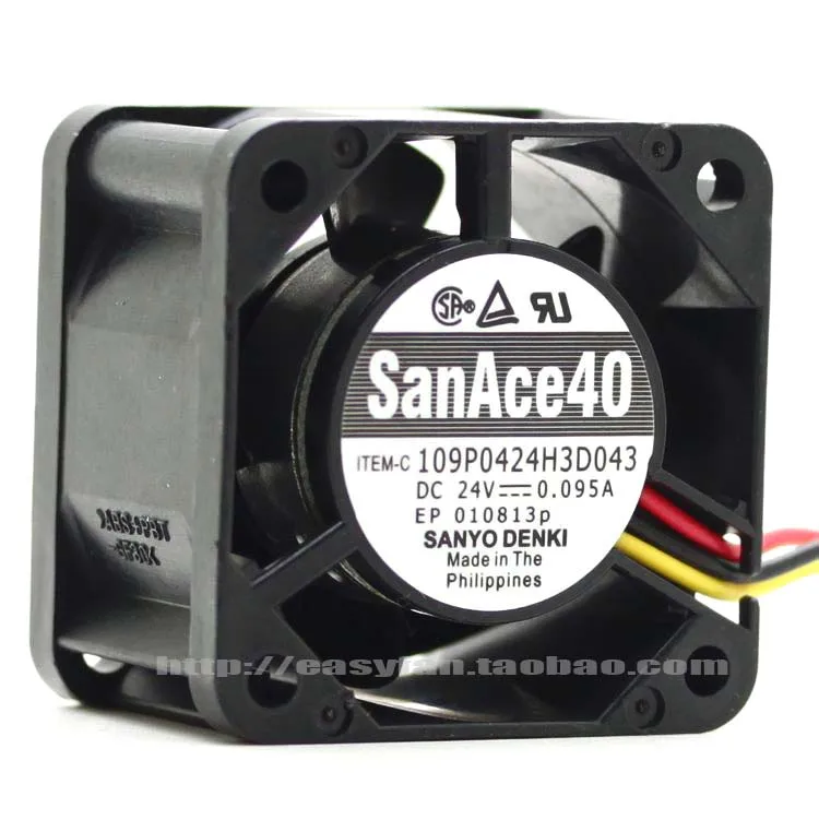 Вентилятор для охлаждения сервера Sanyo Denki 109P0424H3D043 DC 24 В 0.095A 40x40x28 мм