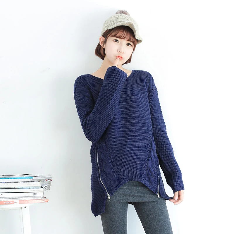 Pomeloes clothing women's fashion twist knitting o-neck long-sleeve pullover sweater ad714 |