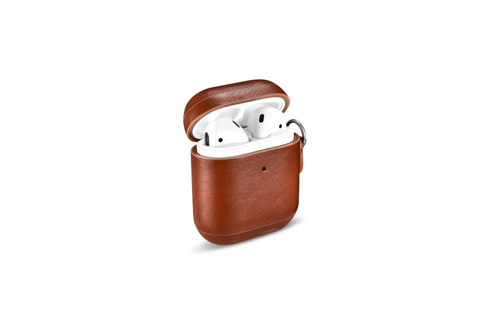 Geniune кожаный чехол для Airpods чехол s Для Air Pods Earpods защитный чехол для наушников с ремешком для iphone