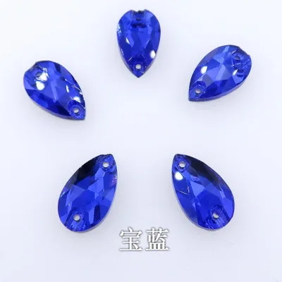 Sapphire blue 28 цветов Заводская распродажа форма dr Flatback Стеклянные стразы с двумя отверстиями, Diy аксессуары для одежды Свадебные украшения - Цвет: Sapphire blue