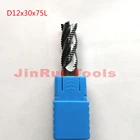 1 шт. 12 мм D12 * 30 * D12 * 75 HRC45 4 канавки твердосплавные концевые фрезы ЧПУ фреза инструменты фрезы Нож френа