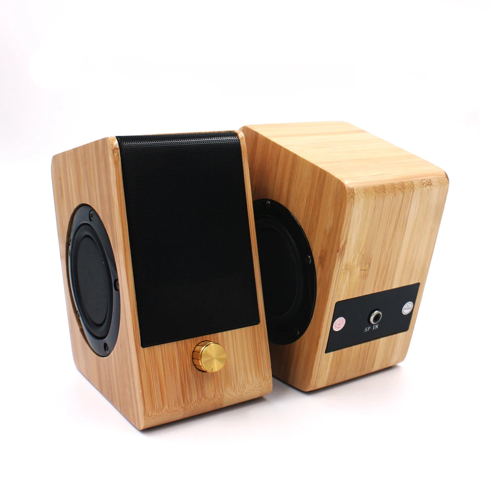 Techase Bamboo компьютерные колонки hi-fi колонки мини динамик Caixa де сом для ПК Haut Parleur для Ordinateur Altavoces Ordenador