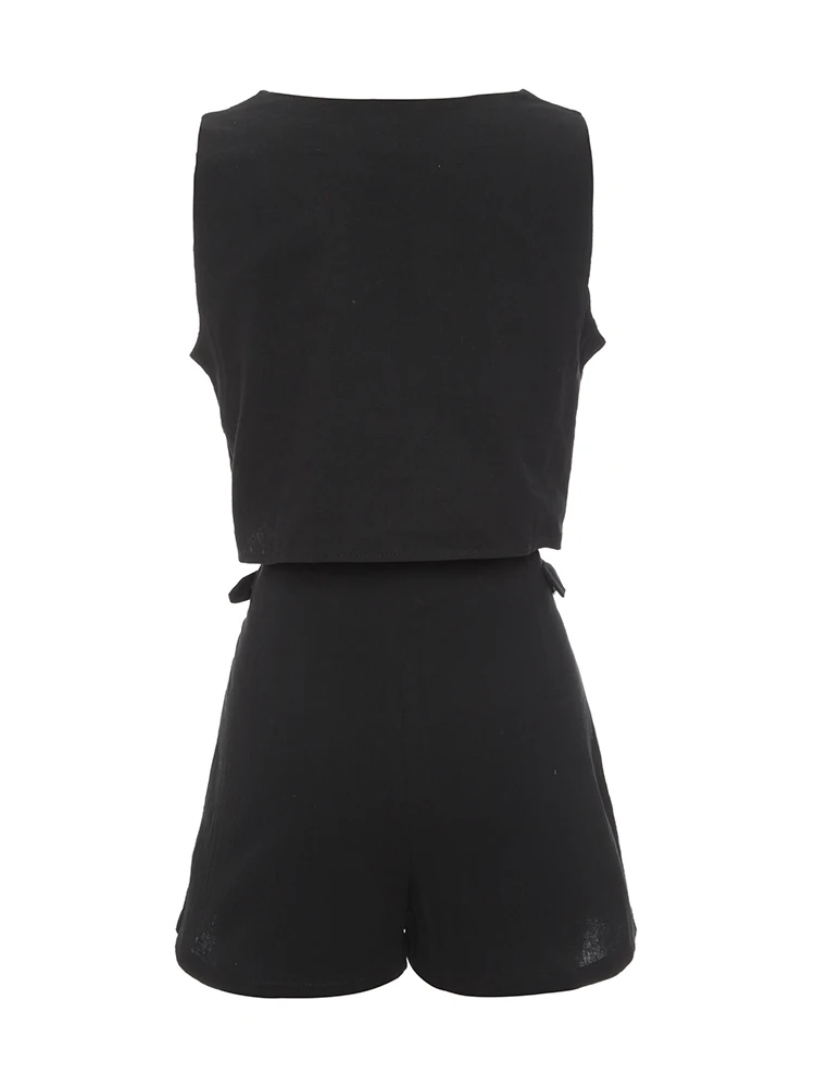 Женский костюм двойка Sumemer однотонный повседневный из 2 предметов с квадратным