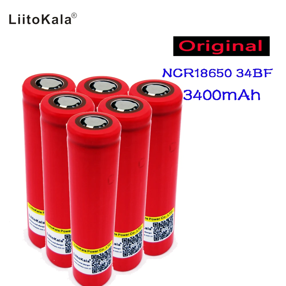 Новая Оригинальная Аккумуляторная батарея liitokala 3 7 В Sanyo 18650 3400 мАч