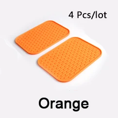 Orange 4 шт./партия прямоугольная силиконовая термоизоляционная скатерть чашка кружка блюдо подстаканник Противоскользящий коврик против скальдинга коврик - Цвет: Orange