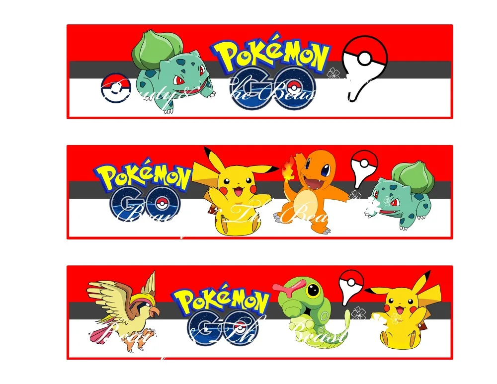 Этикетки для воды в бутылке Pokemon Go вечеринки обертки детский душ украшения дня
