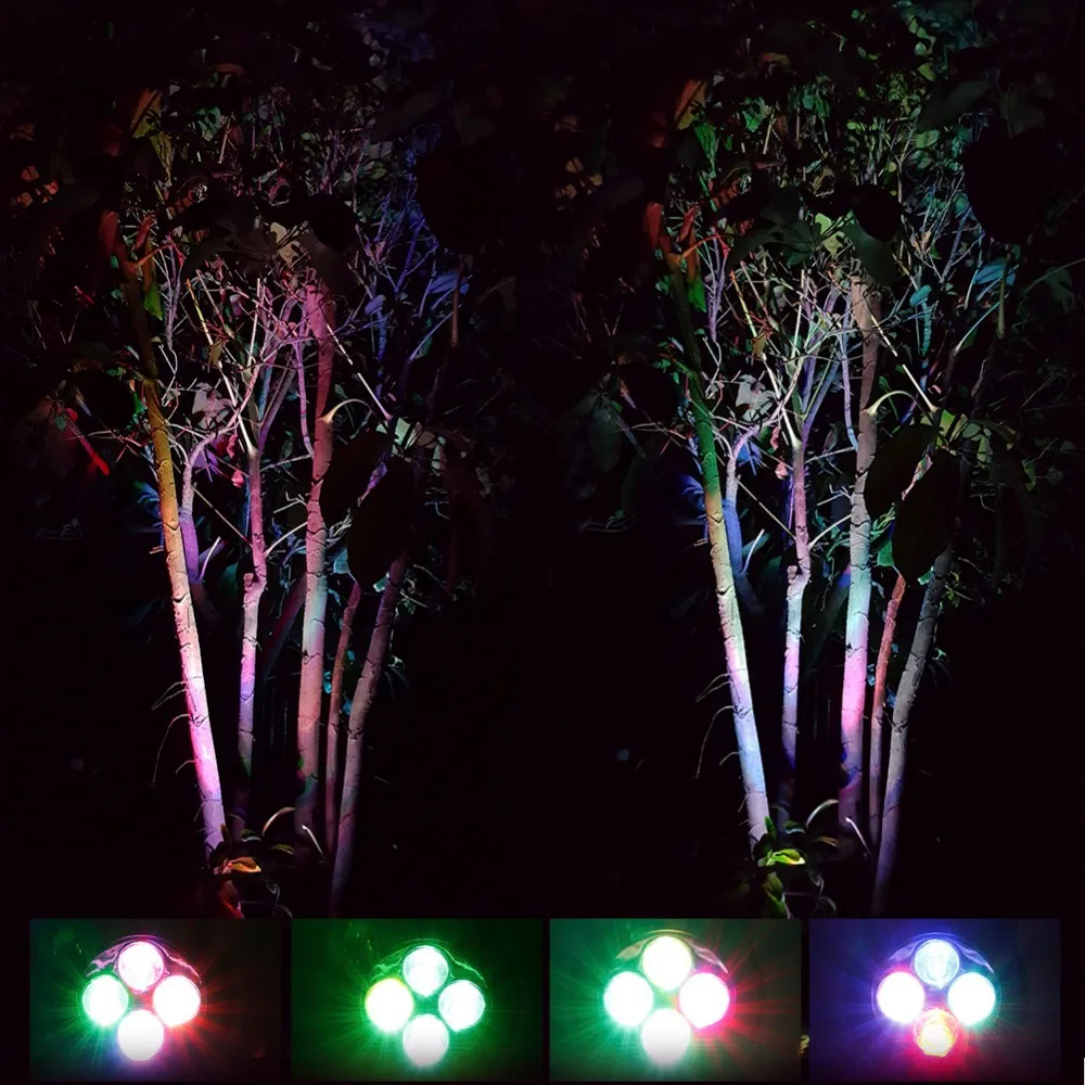 2 шт. Солнечный свет 4 светодиода RGB цвет сменный светильник IP44 Водонепроницаемый