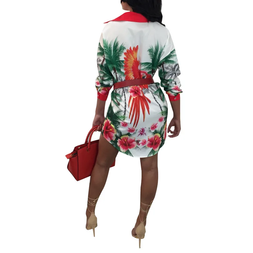 2019 Лето плюс размер сексуальное мини платье рубашка женская Бохо Футболка с