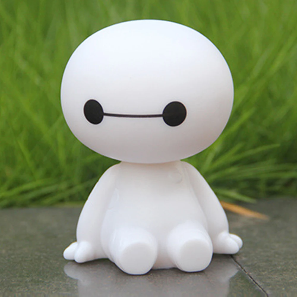 Мультяшный пластиковый робот Baymax Вибрирующая голова фигура Автомобильные