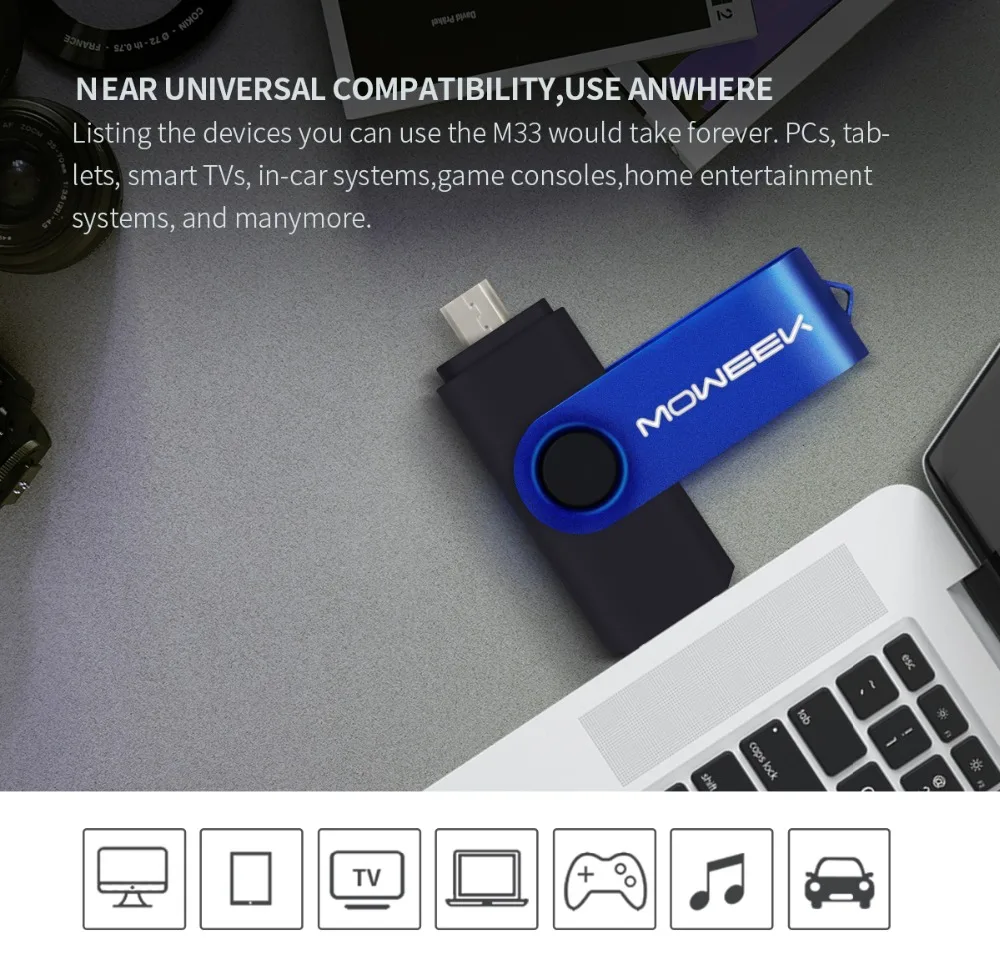 Moweek USB флэш-накопитель cle usb флеш-накопитель 128 г otg флеш-накопитель USB 2,0 смартфон флеш-накопитель 4/8/16/32/64 ГБ запоминающие устройства подарок