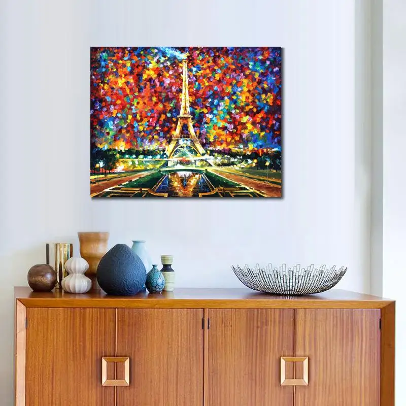 Современное искусство ручной работы Эйфелева башня моих мечт палитра ножей