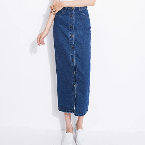 Женская джинсовая юбка-карандаш с завышенной талией | одежда