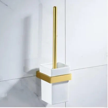 brush holder Золотые аксессуары для ванной комнаты, держатель для полотенец, держатель для полотенец, щетка для унитаза, угловая полка для ванной комнаты, набор аксессуаров для ванной комнаты - Цвет: brush holder