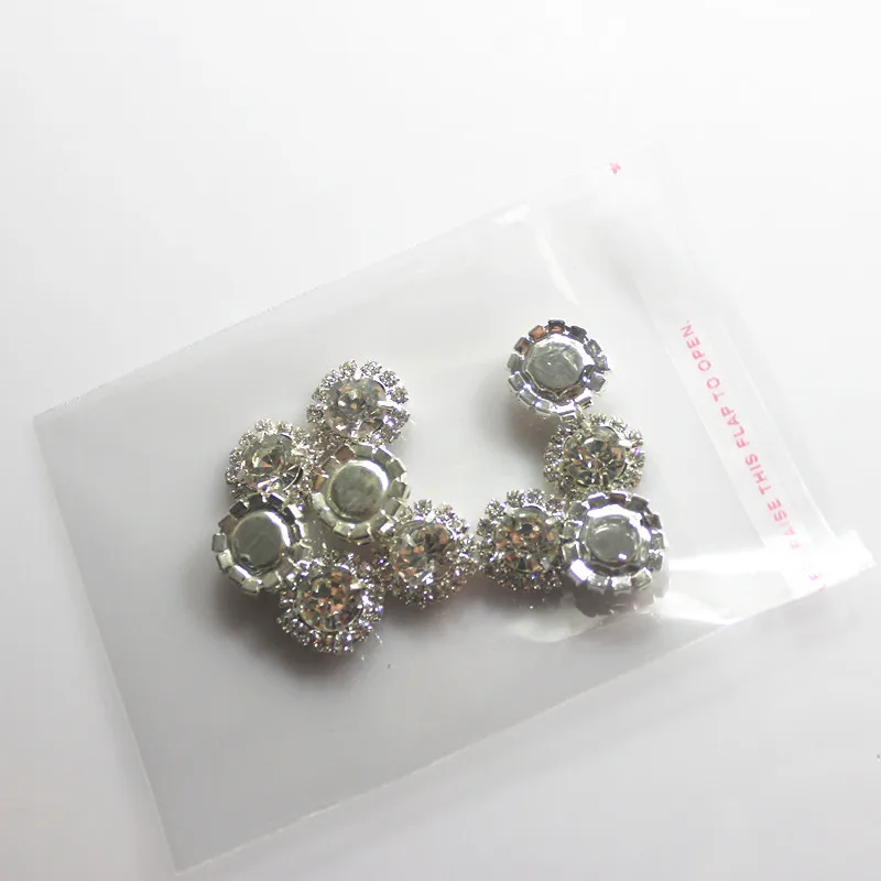 Круглые стразы диаметром 15 мм 100 шт. зеркальная пряжка с прозрачным кристаллом