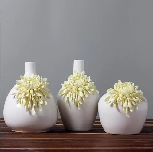 Керамическая желтые цветы ромашки ваза home decor большие напольные вазы для свадьбы