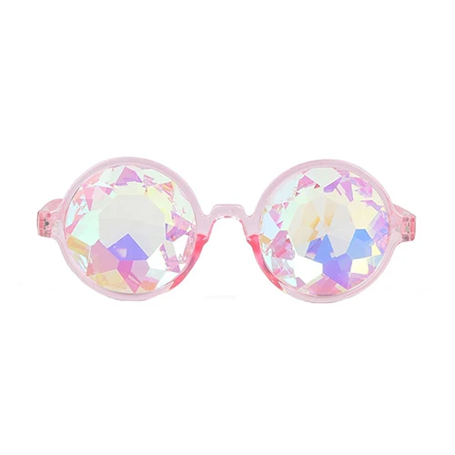 Pink Frame FLORATA Калейдоскоп очки радужные дифракционные линзы стимпанк Готический Косплей вечернее крутое очки для Новинка - Цвет линз: Pink Frame