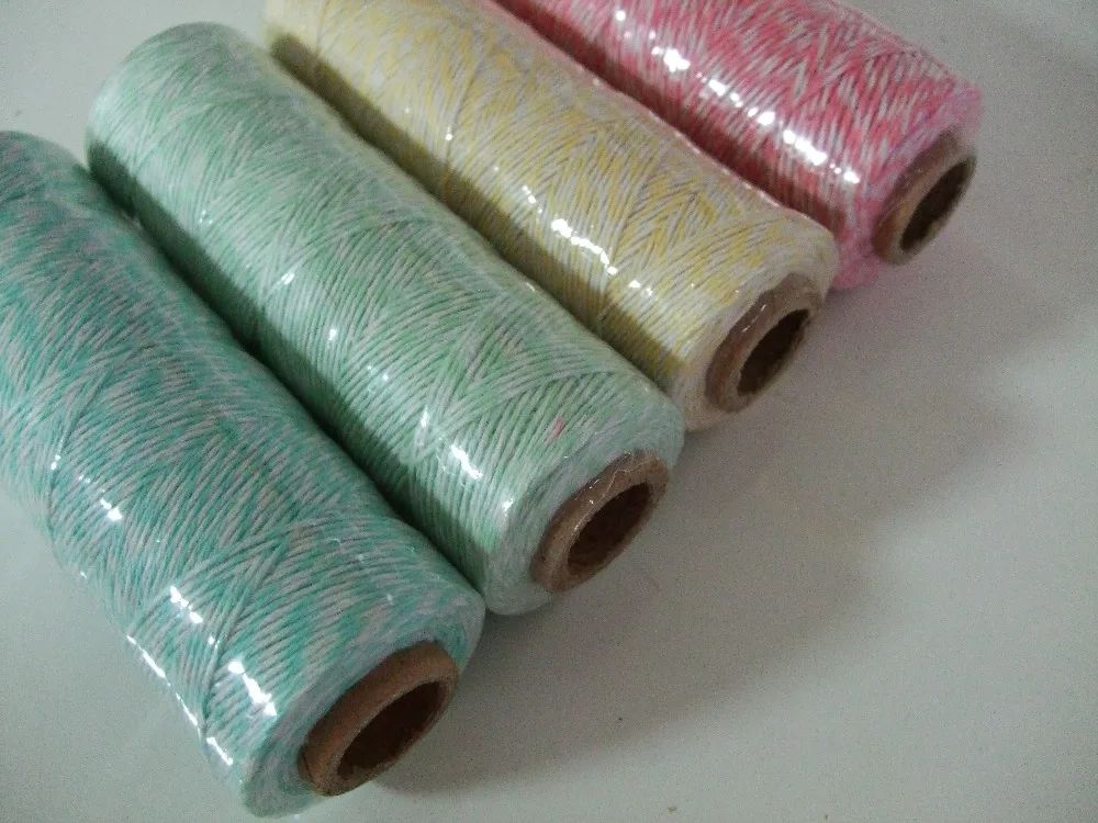 Низкие! веревка из натурального хлопка 4ply(100 ярдов) 1 шт. тонкие Bakers шпагат цвет веревка для выпечки Аква мята золото хлопковая нить цвет
