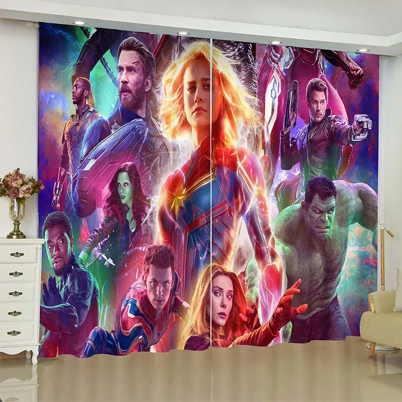 8 Занавески на окно в стиле Мстителей, Marvel, железный человек, Бэтмен, занавески с драпировкой, rideaux, занавески для гостиной, Затемненные занавески - Цвет: 8