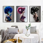 Плакаты и принты, настенная Картина на холсте, абстрактный цветок, женский макияж, декоративные картины для гостиной, Куадрос, декор для салона