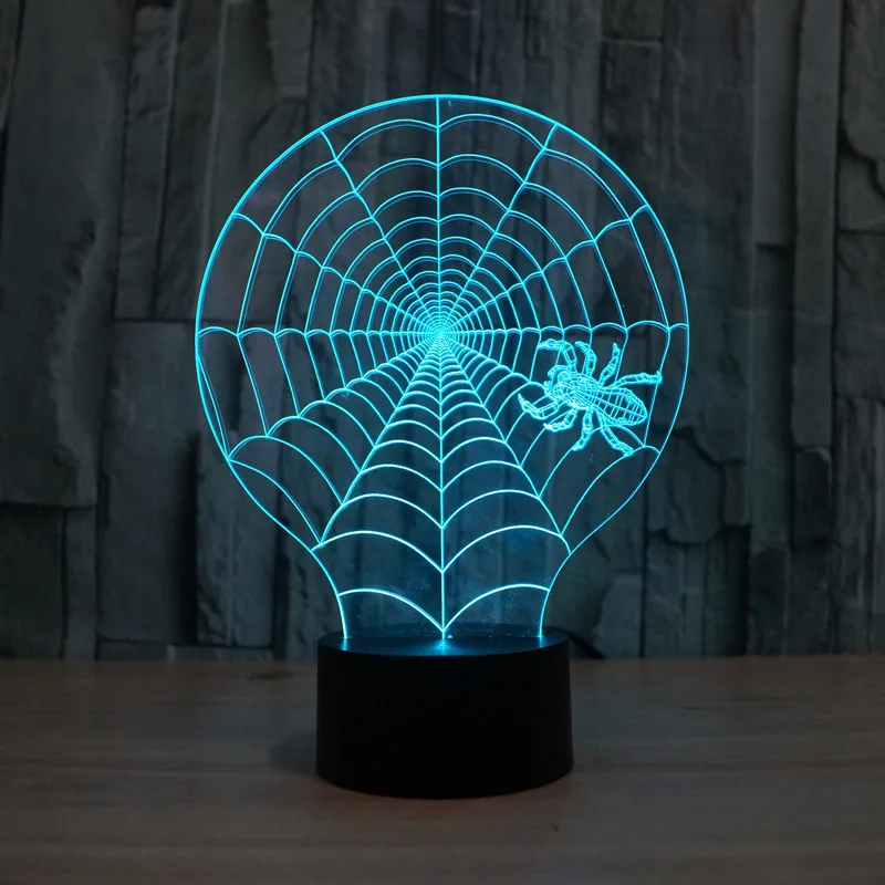 

Spider Web 3d Lamp 7 Color Touch Led Visual Lamp Gift Atmosphere Novelty Led Night Light Luminaria De Mesa 3d Light