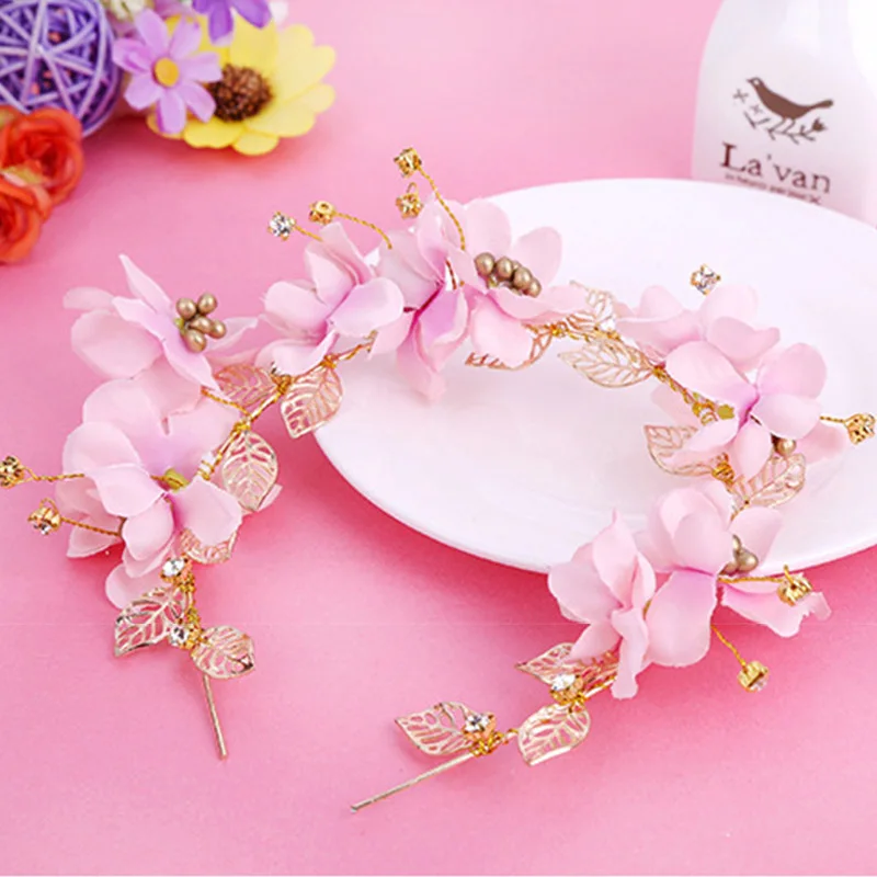 Женская свадебная тиара FORSEVEN красная с перфорацией в форме листьев свадебный